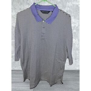 Polo Golf by Ralph Lauren Size XL, Purple, White, & Black Striped Purple Collar